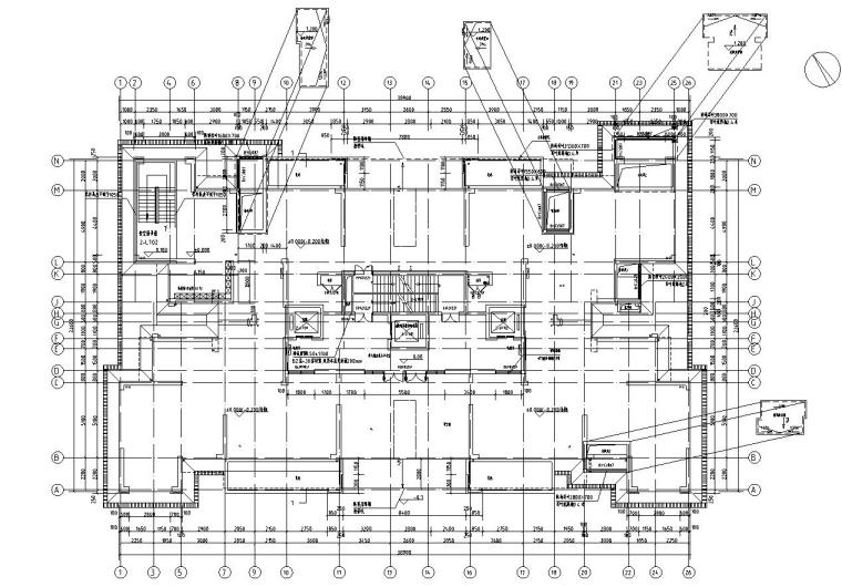 三房两厅建筑设计方案图资料下载-三梯四户三房两厅二卫户型图设计