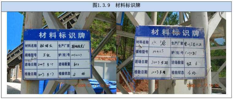 道路工程现场施工安全文明标准化指导书-材料标识牌