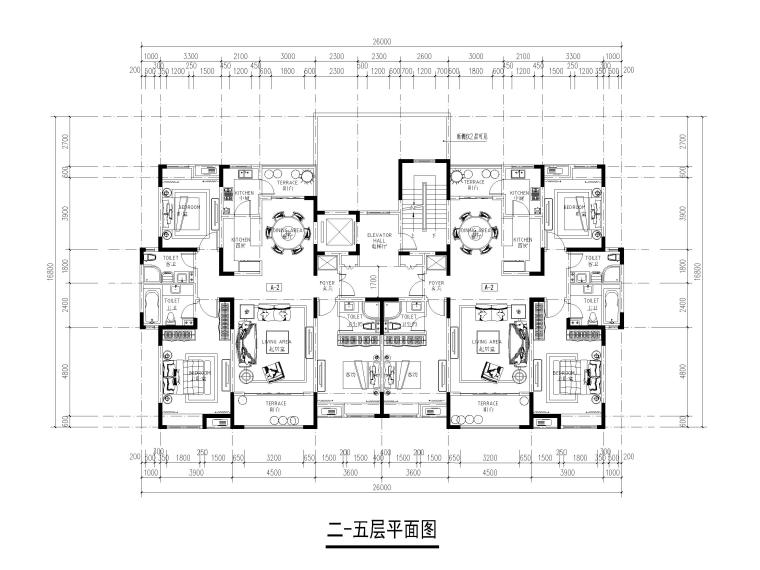 多层商业住宅cad资料下载-22套多层住宅平层户型设计（CAD）