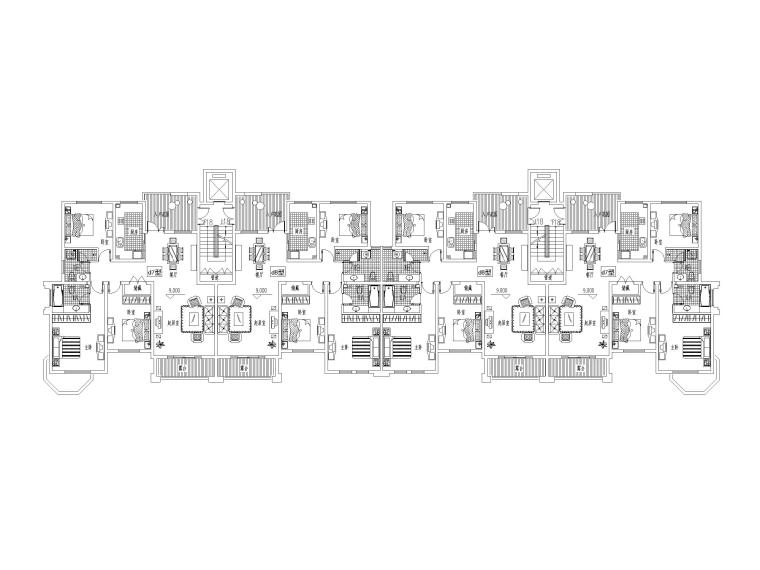多层洋房庭院设计资料下载-14套多层洋房平面户型设计（CAD）