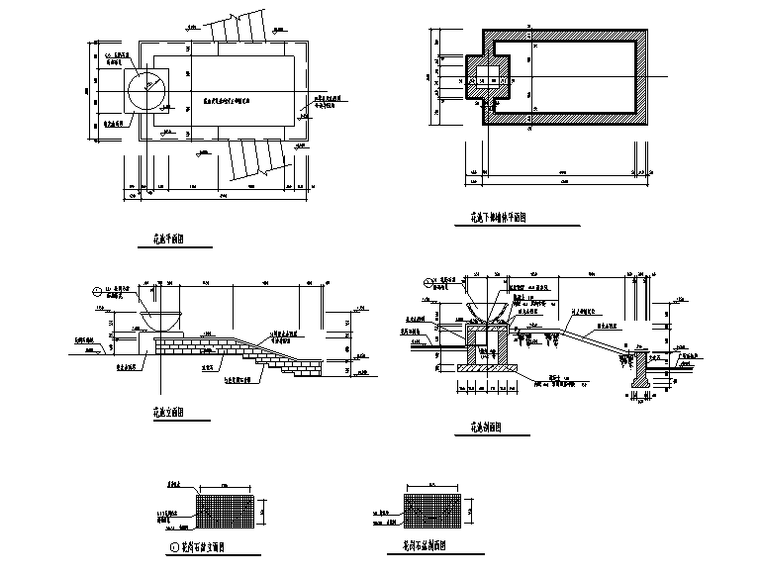 花坛景观节点详图资料下载-景观节点详图-花池、花钵、花坛