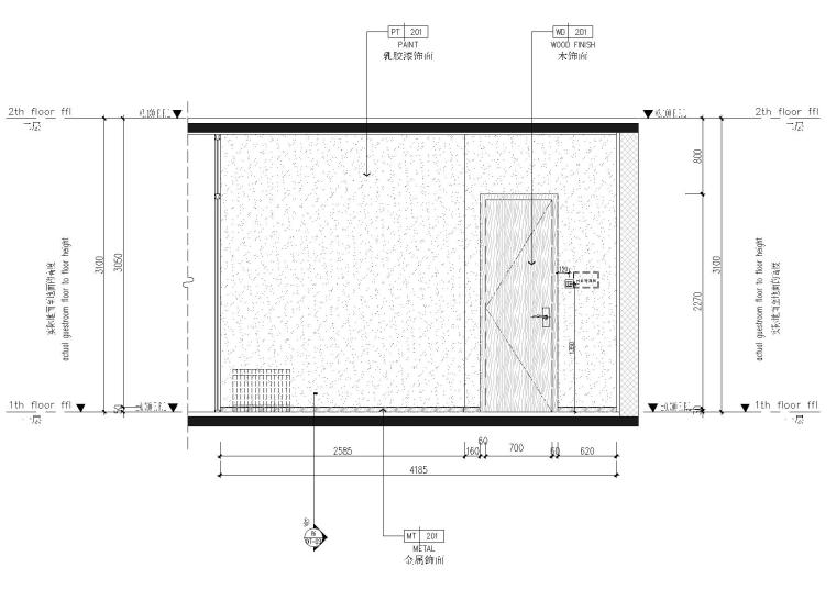 [贵州]30㎡两户平层公寓样板间设计施工图-立面图2