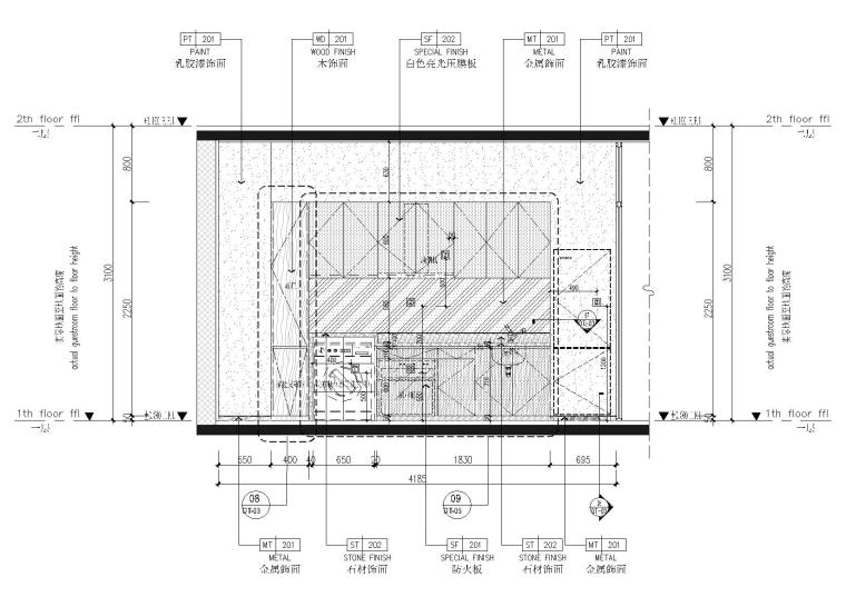 [贵州]30㎡两户平层公寓样板间设计施工图-立面图