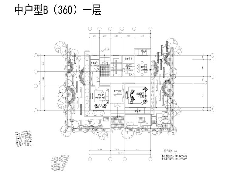 33套独栋别墅建筑平面户型设计（CAD）-独栋别墅户型4