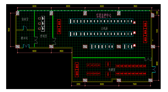XX医院建设项目智能化系统规划设计方案-信息中心机房布置平面图