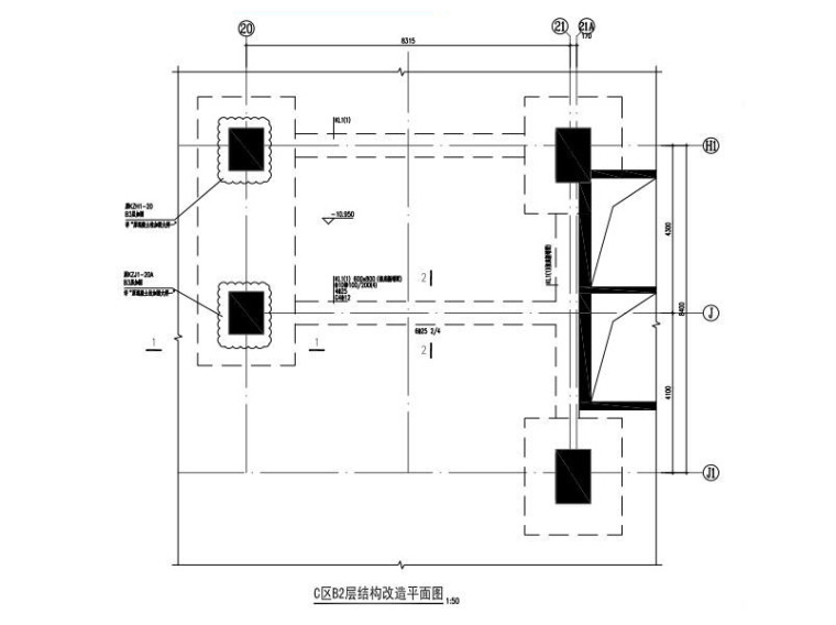 室外电梯图资料下载-新增电梯井结构加固施工图