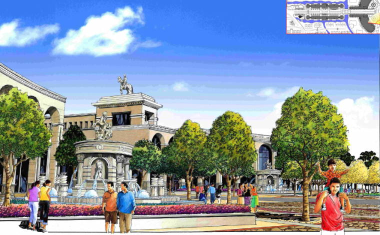 新中式居住区长城主题资料下载-[江西]南昌现代居住区主题公园景观设计方案
