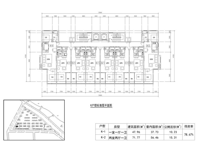 19套高层住宅公寓一室户户型图设计CAD-高层住宅公寓一室户户型图设计6