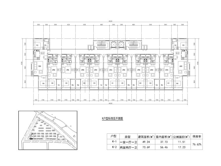 19套高层住宅公寓一室户户型图设计CAD-高层住宅公寓一室户户型图设计7