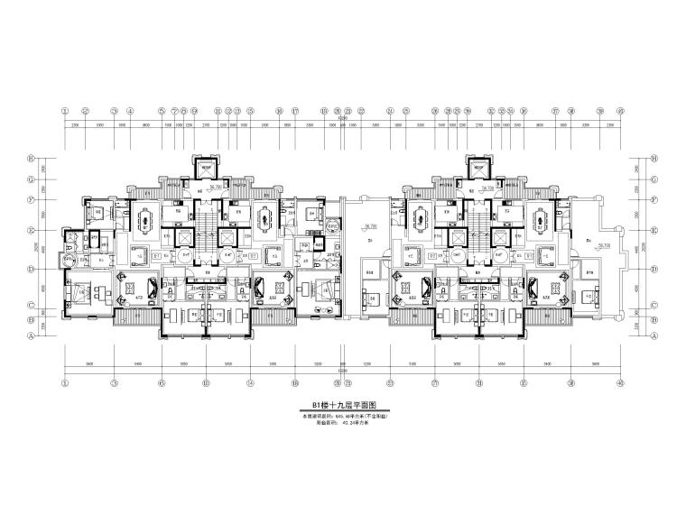 高层住宅曲面户型图资料下载-153套高层住宅三室户型图设计CAD