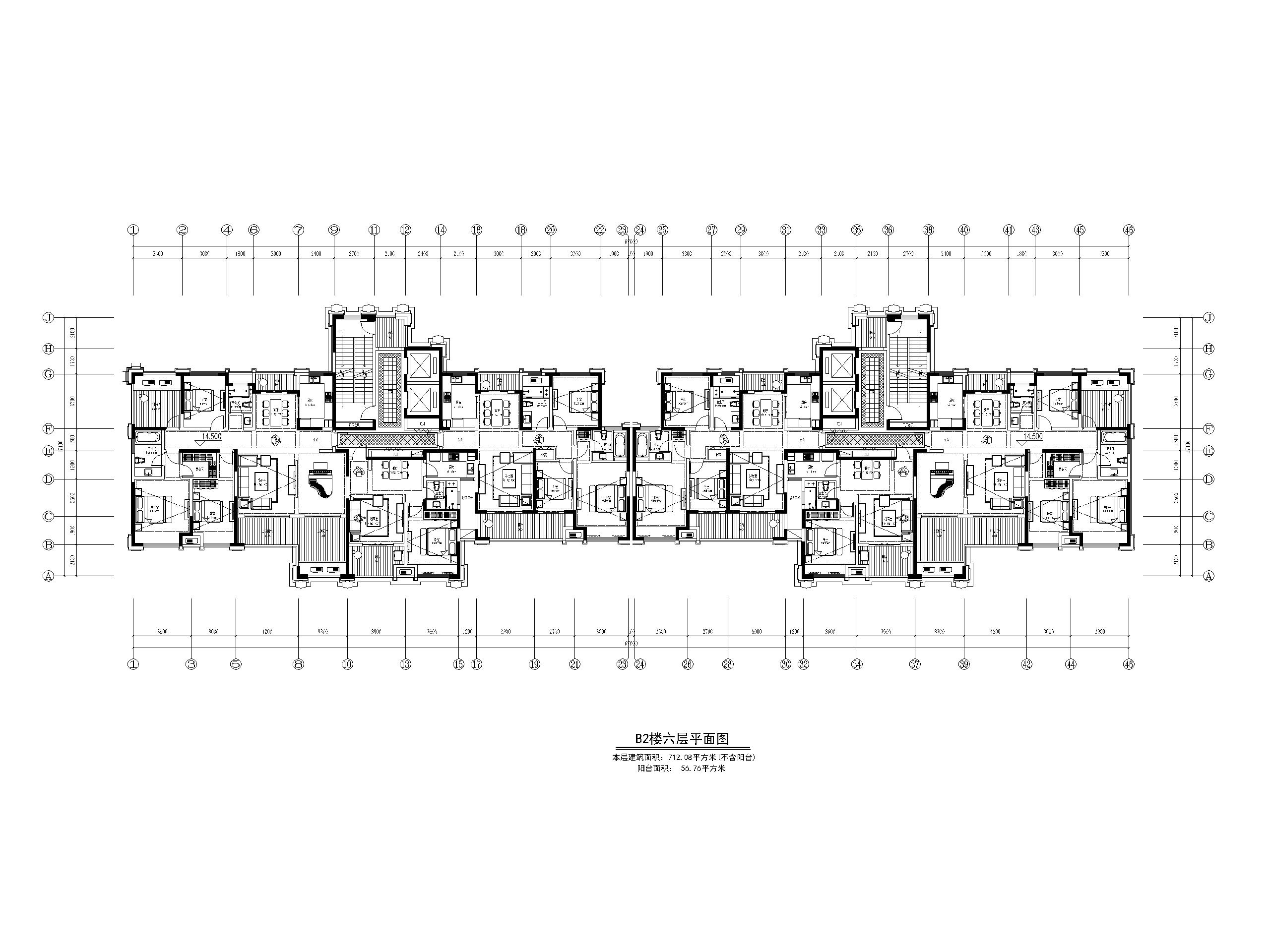 44套高层住宅四室户及以上建筑户型图设计