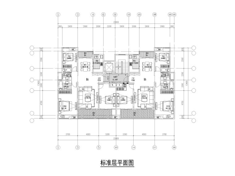 34套小高层住宅三室户户型图设计(8~15层)-小高层住宅三室户户型图设计4