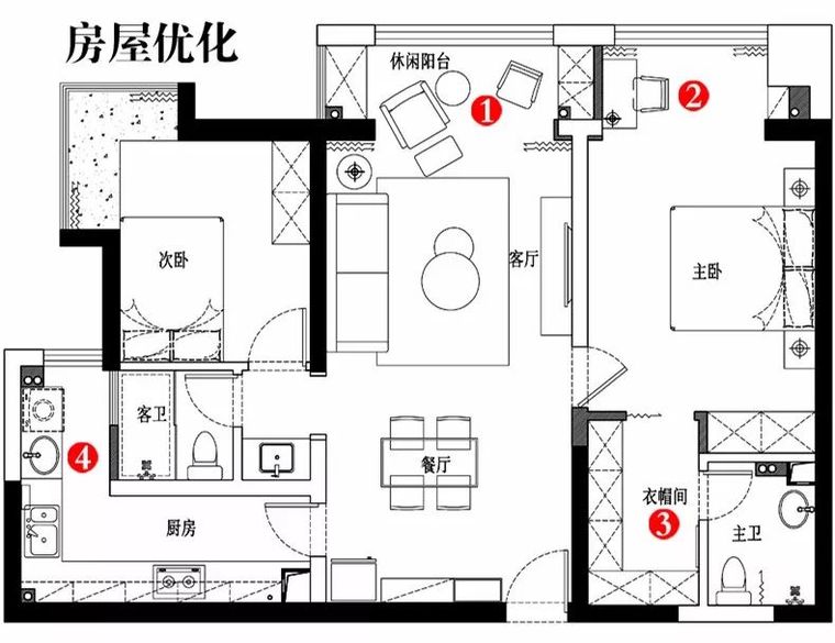 106平现代轻奢风二居室，摩登时尚的客餐厅_10