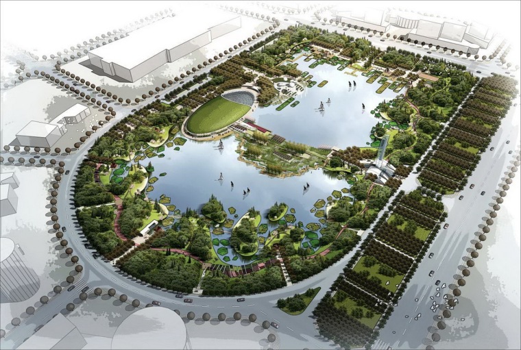 景点景观植物设计资料下载-[山东]城市起步区中央公园景观设计方案