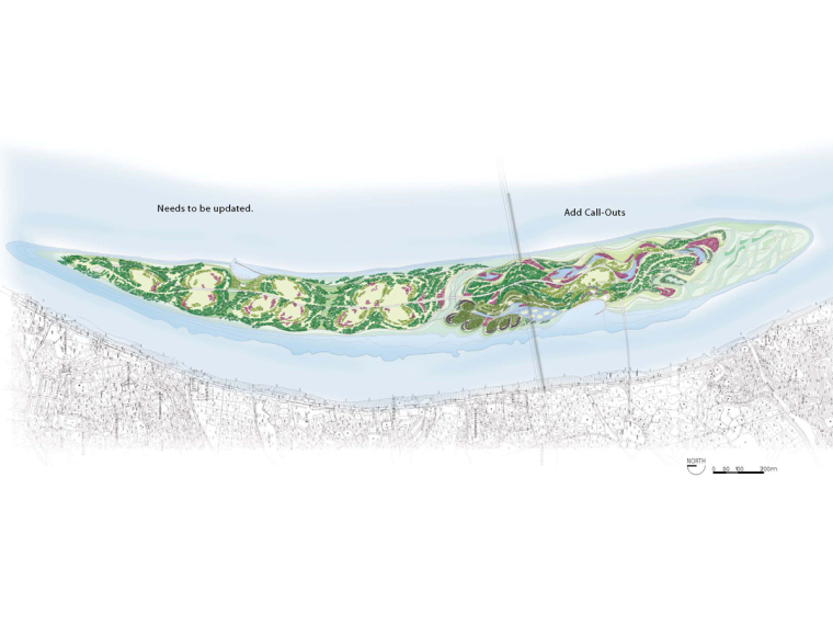 滨水景观节点设计案例资料下载-[湖南]滨水绿洲（岛屿）景观规划设计