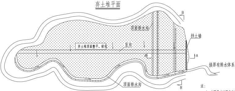 运输道路工程施工图设计(含投标文件和清单)-弃土堆平面