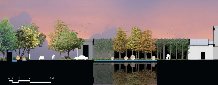 [上海]“花园中的艺廊”商业酒店景观设计方-商业酒店立面图1