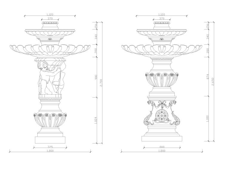skp模型罗马柱资料下载-罗马柱造型大样详图CAD