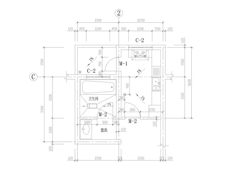 建筑基础详图CAD资料下载-厨厕施工建筑大样详图CAD 