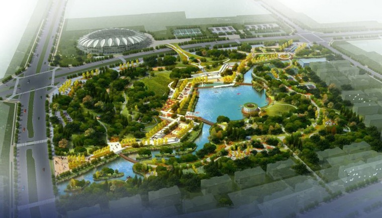 体育公园概念设计资料下载-[哈尔滨]山水相依的体育公园景观设计方案
