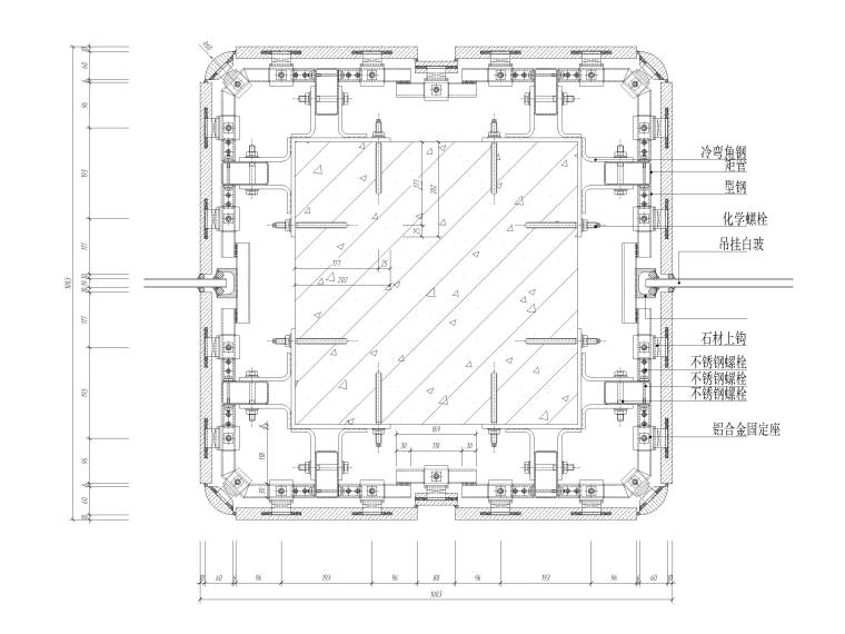 石材桌面节点cad资料下载-详细的石材柱节点详图CAD