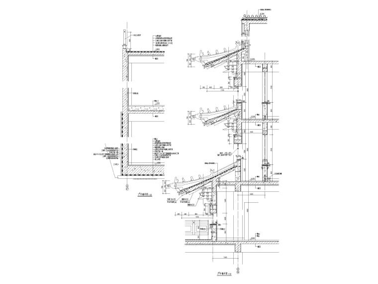 三层建筑墙身大样节点大样资料下载-古建筑墙身大样图CAD