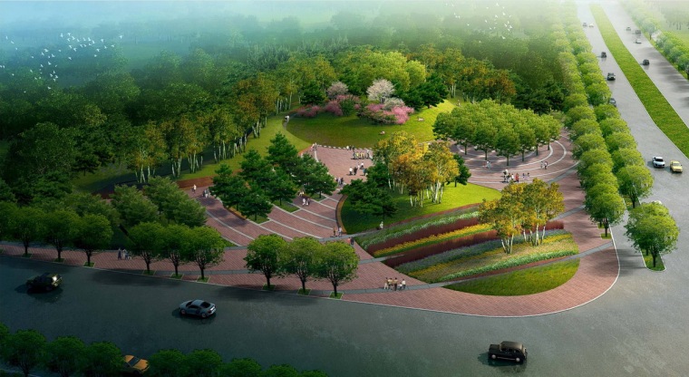 绿色科技洋房区资料下载-[黑龙江]科技创新城产业园区区景观设计方案