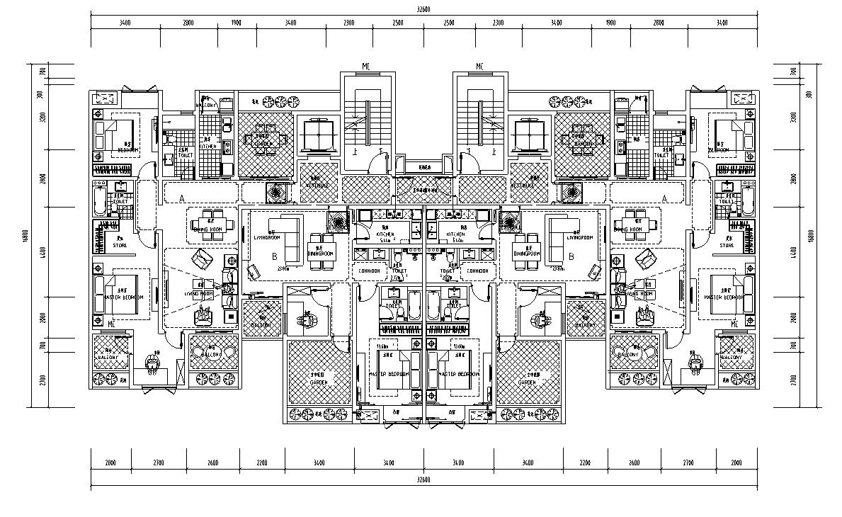 高层户型图- 三室户户型设计-建筑户型图-筑龙建筑设计论坛