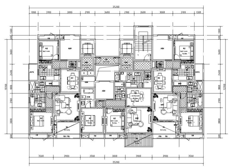 80平高层户型图资料下载-高层户型图-参考房型