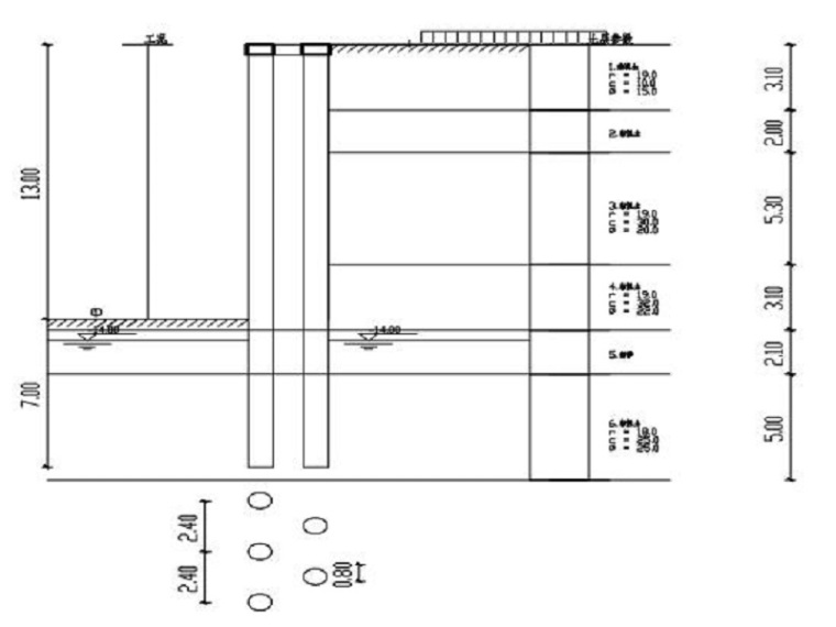 支护桩基坑施工资料下载-基坑支护双排桩施工计算书