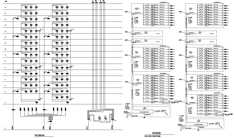 深圳大型商业住宅强电施工图-配电干线系统图