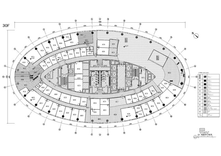 [广州]现代开敞联合办公空间施工图+实景图-30层地面铺装图