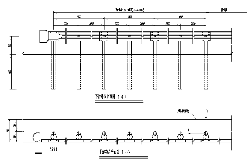 道路波形护栏设计cad图及工程数量表