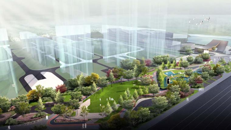 滨水城市新区设计资料下载-[河南]滨水城市公园住宅景观方案设计