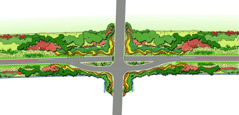 道路分車帶,城市道路 圖紙深度 :方案(初設圖) 項目位置:山東 設計