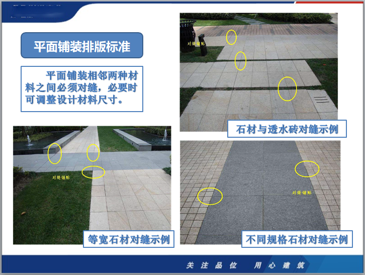 园林施工技术标准讲解（ppt,图文并茂）-平面铺装排版标准