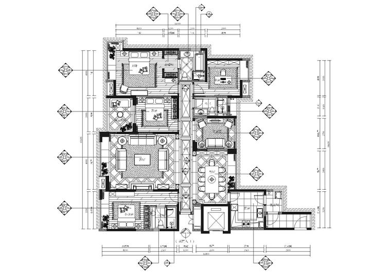 书房节点大样图资料下载-[湖南]岳阳208㎡欧式样板间施工图+实景拍摄