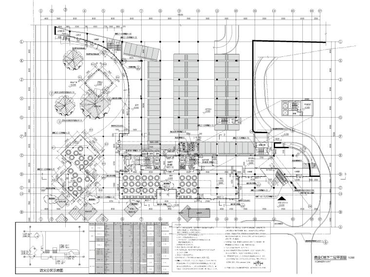 大型住宅项目建筑图纸含合同招标文件-商业C地下二层平面图