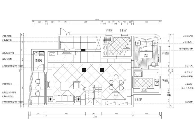 餐厅改造全套施工图纸资料下载-[南京]240㎡简欧三居室私宅改造项目施工图