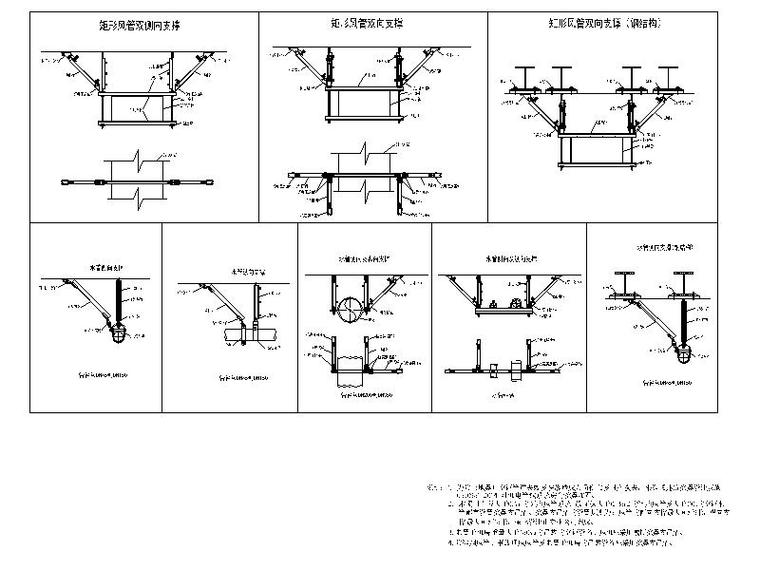 暖通空调工程抗震支吊架大样图cad