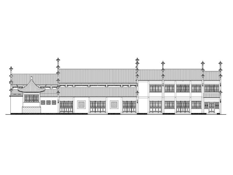 政府大院景观CAD资料下载-苏派建筑仿古大院CAD建筑方案图纸