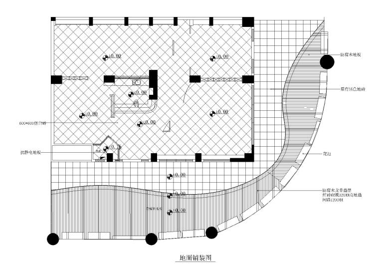 工业化LOFT风格网吧网咖施工图_附效果图-地面铺装图16