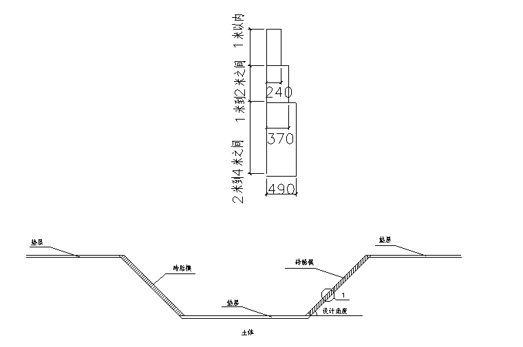 高层住宅工程基础砖胎膜施工方案（2017年）-83斜口砖胎膜