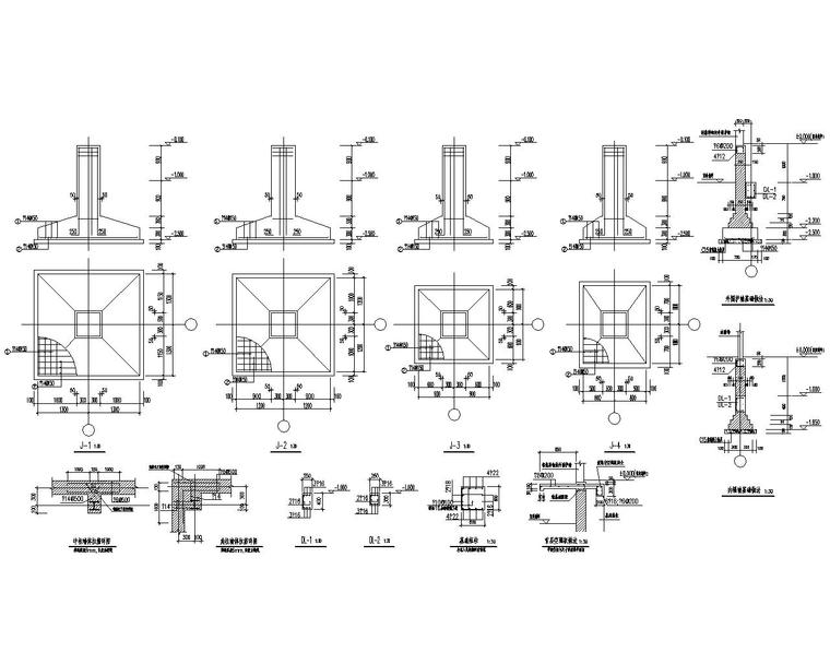 某临时三层周转房钢结构施工图（CAD）-基础大样图