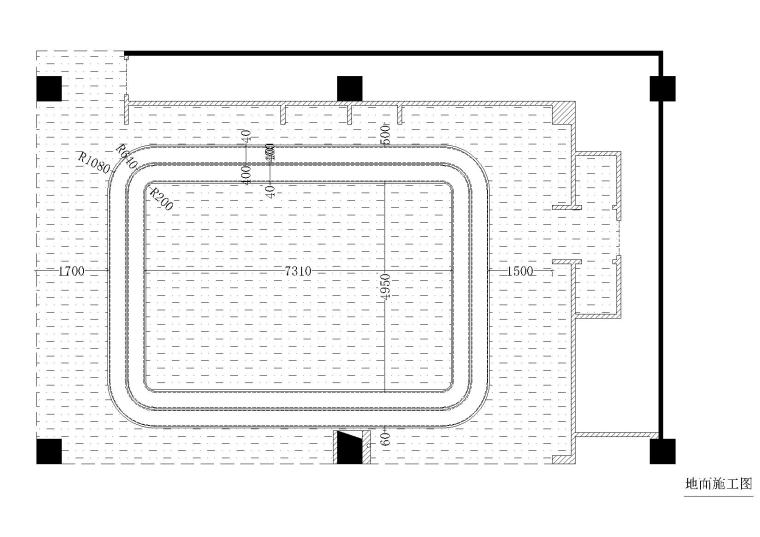 150平方长方形体育品牌专卖店施工图-地面布置图23