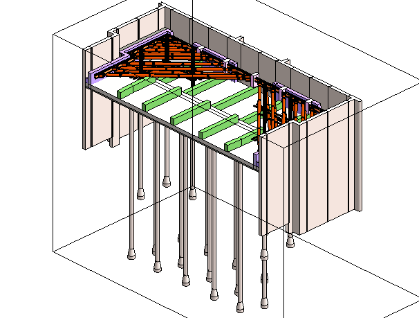 revit基础结构模型资料下载-地铁围护钢支撑倒撑结构模型（Revit2015）