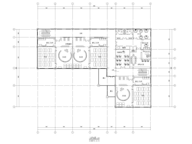 三层9班幼儿园建筑方案图（CAD）-二层平面图