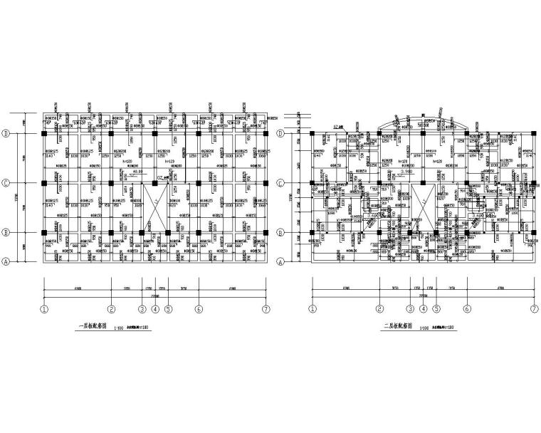 住宅室外工程cad图资料下载-某7层安置房工程框架结构施工图（CAD）