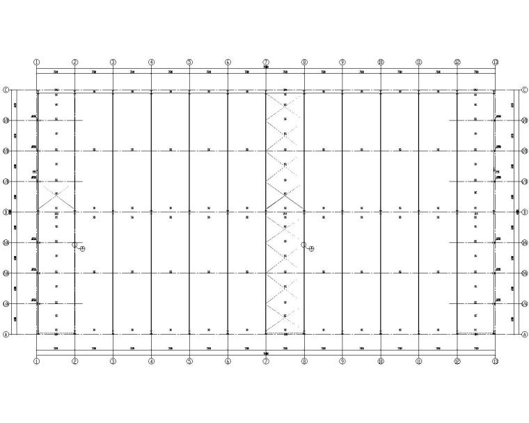 9米双跨钢结构车棚资料下载-48米双跨钢结构厂房结构施工图（CAD）