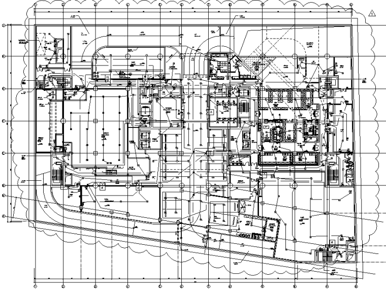 北京跨国集团总部办公楼电气专业施工图-地下火灾自动报警平面图